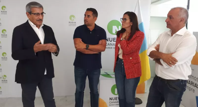 Dirigentes de Nueva Canarias durante la rueda de prensa. /Cedida
