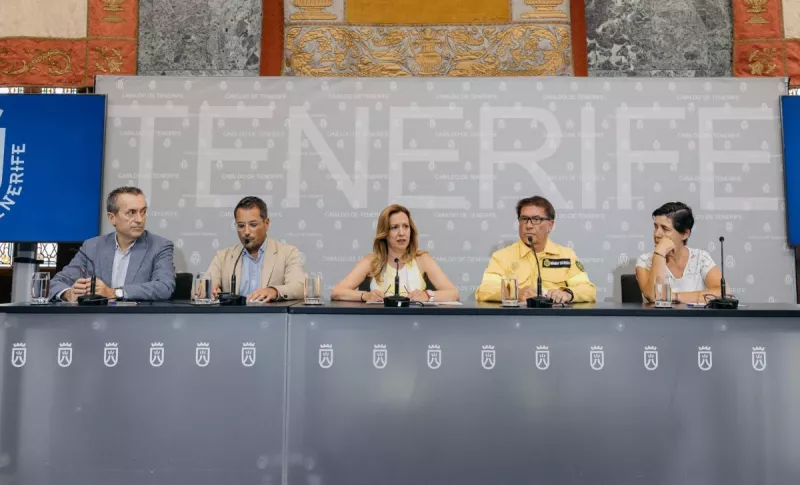Rueda de prensa en la que Rosa Dávila anunció la acción del Cabildo.