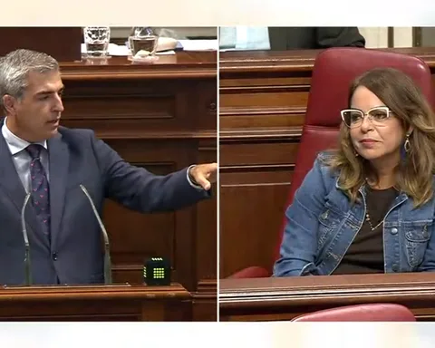 Manuel Domínguez, vicepresidente del Gobierno de Canarias, y Tamara Raya, diputada socialista al parlamento de Canarias por Tenerife.
